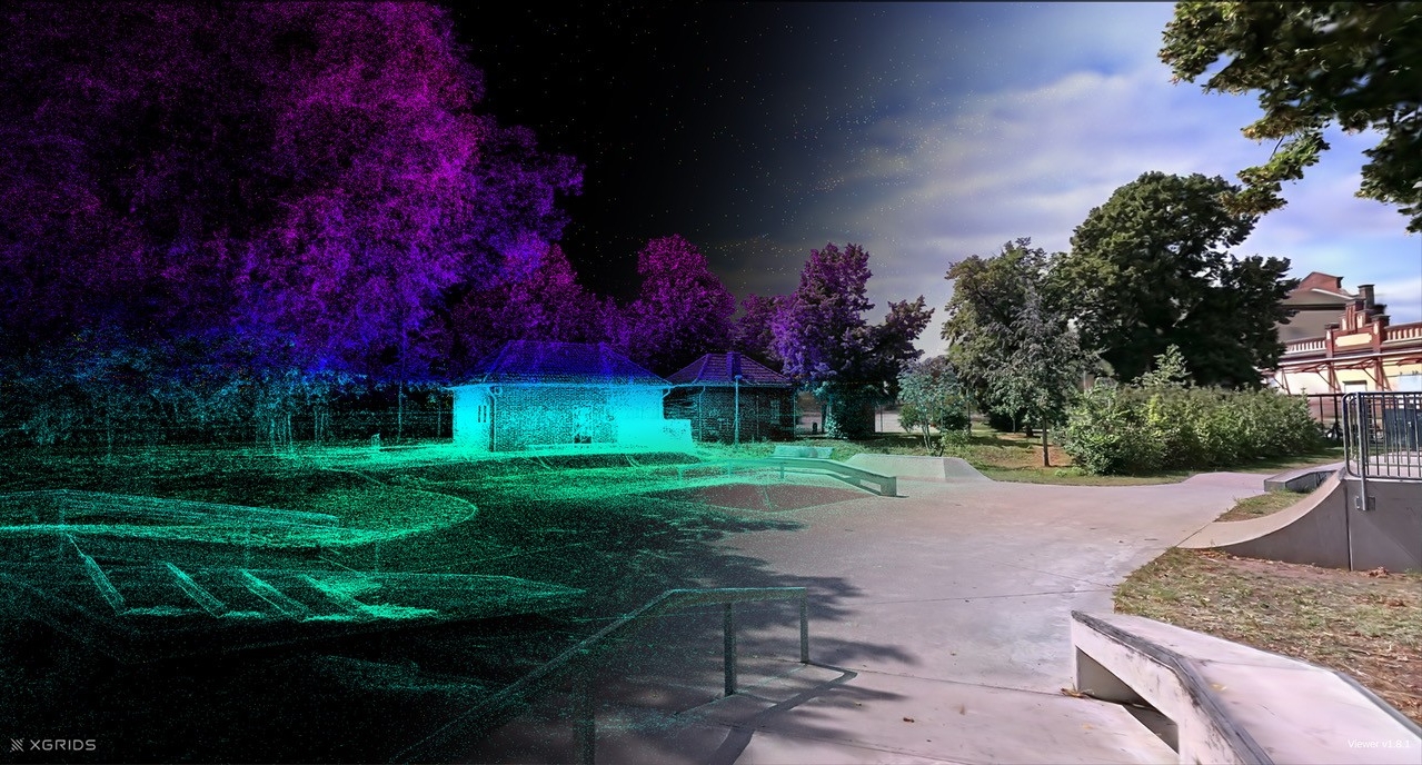 Image showing 3D scan data composited with an outdoor environment